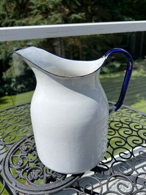 Fabulous Vintage Enamel Pticher!